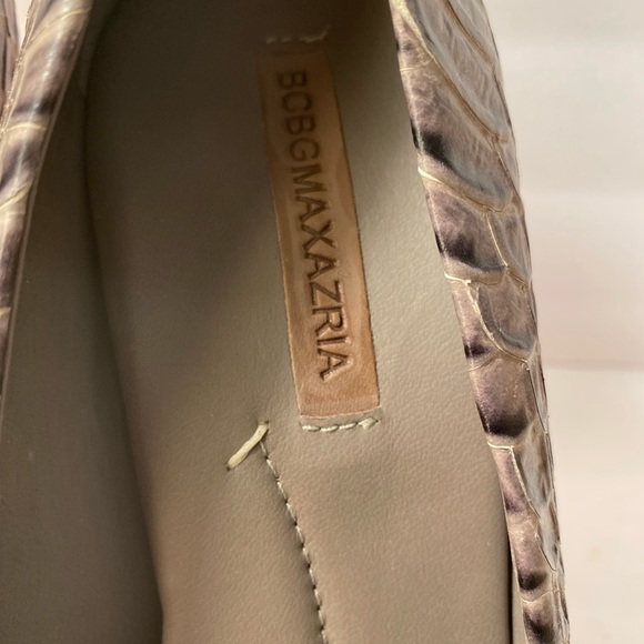 BCBGmaxazria snake embossed pumps heels grey orange 10 - Picture 3 of 12
